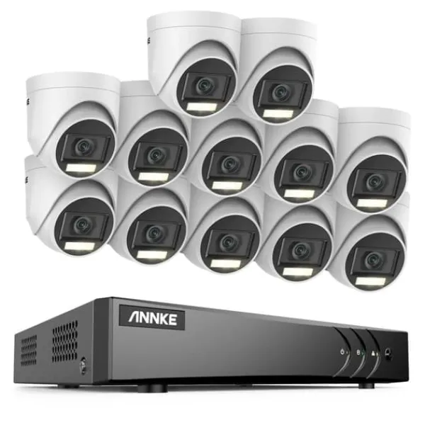 16CH säkerhetskamerasystem, 5MP högupplösning, avancerad rörelsedetektering,16CH 12PCS Kit, Ingen