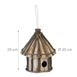 Outlet Dekorativ fågelholk, trä, 39x21x14 cm, natur För Fåglar & Småvilt