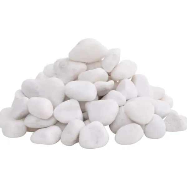 vidaXL Dekorativa polerade stenar - - Vit - 2-5 cm - 25 kg - Naturliga stenar - Slät yta - Trädgårdsbeklädnad