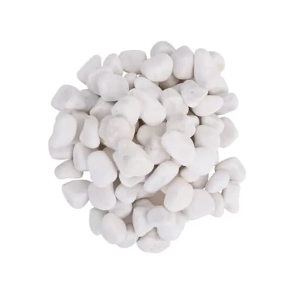 vidaXL Dekorativa polerade stenar - - Vit - 2-5 cm - 25 kg - Naturliga stenar - Slät yta - Trädgårdsbeklädnad