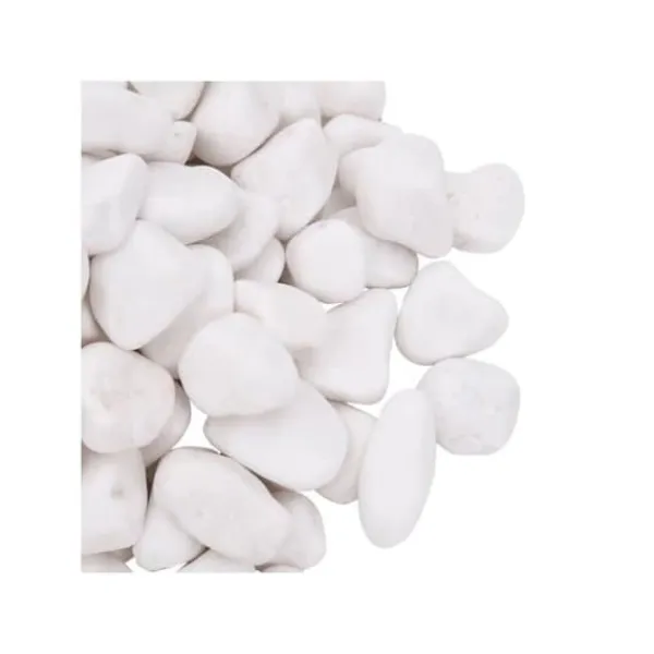 vidaXL Dekorativa polerade stenar - - Vit - 2-5 cm - 25 kg - Naturliga stenar - Slät yta - Trädgårdsbeklädnad