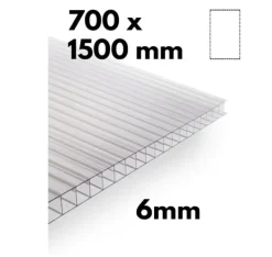 Discount Del av växthusflerväggsark / klar polykarbonat 700x1500mm - 6mm, 4st. Växthus