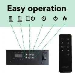 Discount Disegno 90SB elektrisk väggspis - svart - 3-sidig elektrisk LED mood spis - 1400 Watt värme - fjärrkontroll Öppna Spisar