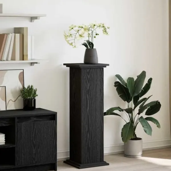 vidaXL Displayställ med dörr Svart Ek 31 x 30 x 90 cm Konstruerat trä