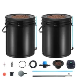 Hot DWC Hydroponics Odling System Djupvattenkultur med Top Drip 2 Hinkar, effektiv växtodling, hydroponisk odlingsteknik Kit För Växt- & Örtplantering