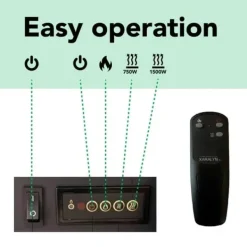 Hot Elda ELU-MDB elektrisk spis - Svart MDF öppen spisram - 1400 Watt värme - fjärrkontroll Öppna Spisar