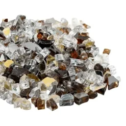 Eldglas 4,5 kg, Eldstadsstenar 1,25 cm, för Eldstad, Koppar, Guld, Klar