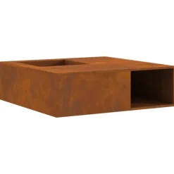 vidaXL Eldstad Brun 100 x 100 x 30 cm Väderbeständig stål