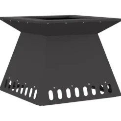 Eldstad i svart stål med industriell design | Storlek: 48x48x40 cm