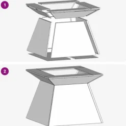 Eldstad i väderbeständigt stål - Rustik eldgrop för utomhusbruk | Storlek: 60x60x50 cm | Färg: Vittrad