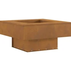 New Eldstad i väderbeständigt stål - Fyrkantig utomhuslösning | Storlek: 60x60x30 cm | Färg: Grafit Öppna Spisar
