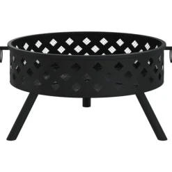 Eldstad med eldgaffel i stål - För mysiga stunder utomhus | Storlek: 58 cm | Färg: Stål