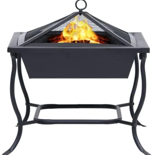 Discount Eldstad svart 42x42x45 cm stål - Eldstad - Eldgrop - Home & Living Öppna Spisar