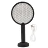 Outlet Electric Bug Swatter USB Laddning Rund Flugdödare för Courtyard Kitchen Svart Flugsmällor