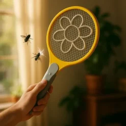 Hot Elektrisk Myggracket med Batteri XL-format 48 cm Högspänningsgaller för Insekter Flugsmällor