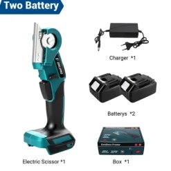 Hot Elektrisk sax, borstad motor, uppladdningsbart batteri,2 Batteri, EU Trädgårdsverktyg