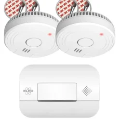 New ELRO FF1840 Brandskyddssats - 2x rökdetektorer med magnetfäste - 5 batterier - & kolmonoxiddetektor Rök- & Koloxiddetektorer