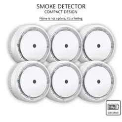 ELRO FS8010 Mini rökdetektor - Kompakt design - 10 års batteri - EN 14604 - 6 delar Rök- & Koloxiddetektorer