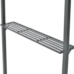 [en.casa] BBQ-paviljong Parga-grillpaviljong-250x241x151cm-pulverlackerat stål-eldtåligt tak-med sidohyllor-antracit-mörkgrå