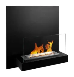 Etanolkamin Bio-eldplats Hängande biokamin BOARD Bioetanolbrännare 45 cm x 47 cm x 16,5 cm med glas kan användas som skrivtavla ekologisk eldsta