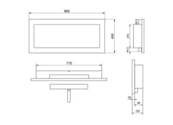 Discount Etanolkamin Kaminen Öppna spisar Bio-eldplats Hängande biopejs Bioetanolbrännare 90 x 40 x 12 cm svart matt svart ekologisk eldstad Öppna Spisar