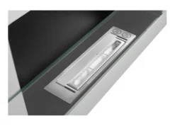 Sale Etanolkamin Kaminen Öppna spisar Bio-eldplats Väggmonterad biokamin Bioetanolbrännare 65 x 40 x 12 cm vit blank med glas ekologisk eldstad Öppna Spisar