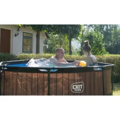 Clearance EXIT Wood pool ø244x76cm med filterpump - brun Pooler