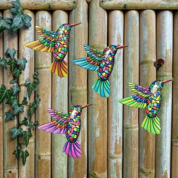 Outlet Fågel Kolibri Väggdekor Trädgård prydnad 12x13,5cm - Grön Trädgårdsprydnader