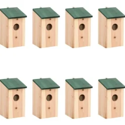 Sale Fågelholkar 8 st trä 12x12x22 cm För Fåglar & Småvilt