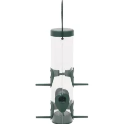Fågelmatare 3-pack - Elegant design med 6 matningsportar | Färg: Mörkgrön | Storlek: 17x17x32 cm För Fåglar & Småvilt