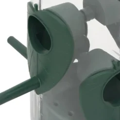 Fågelmatare 3-pack - Elegant design med 6 matningsportar | Färg: Mörkgrön | Storlek: 17x17x32 cm För Fåglar & Småvilt