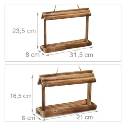 Discount Fågelmatare, Trä, 16.5x21x8 cm, Brun För Fåglar & Småvilt