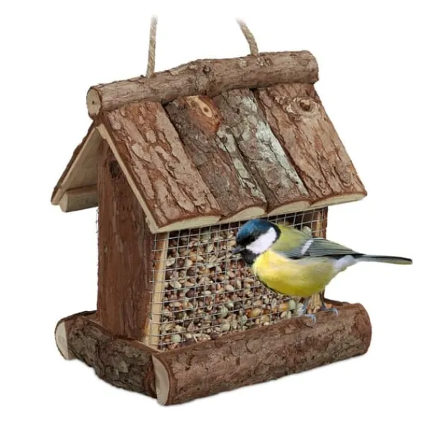 Outlet Fågelmatare, Trä, 17x15x12 cm, Natur För Fåglar & Småvilt