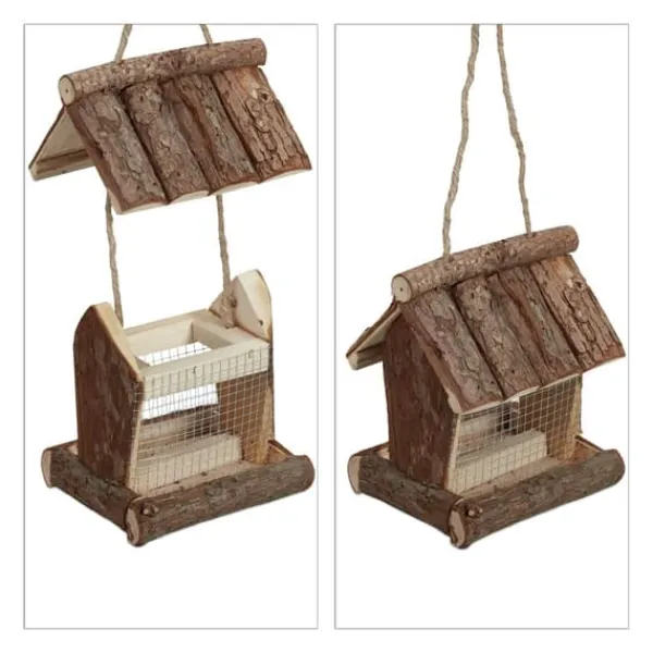 Outlet Fågelmatare, Trä, 17x15x12 cm, Natur För Fåglar & Småvilt