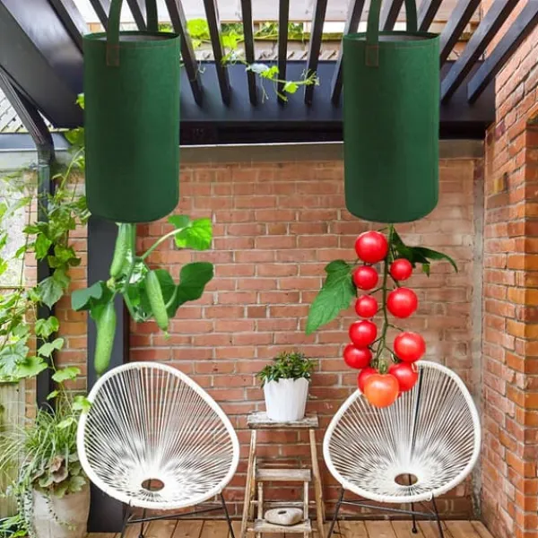 Filthängande Tomatväska Uppochnervänd Tomatplanter Multifunktionella Jordgubb Grönsaksblomma Växtväskor