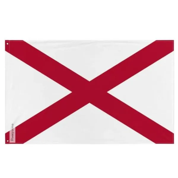 Flagga - Alabama - 90 x 150 cm - Polyester - Tryck fram/ bak - Öglor i järn