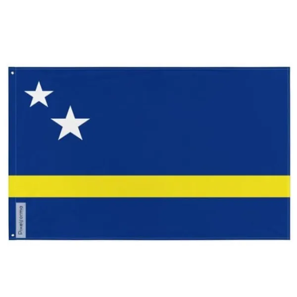 Online Flagga - Curaçao - 192 x 288 cm - Polyester - Framsida/baksida - Öljett i järn Flaggor & Vindstrutar