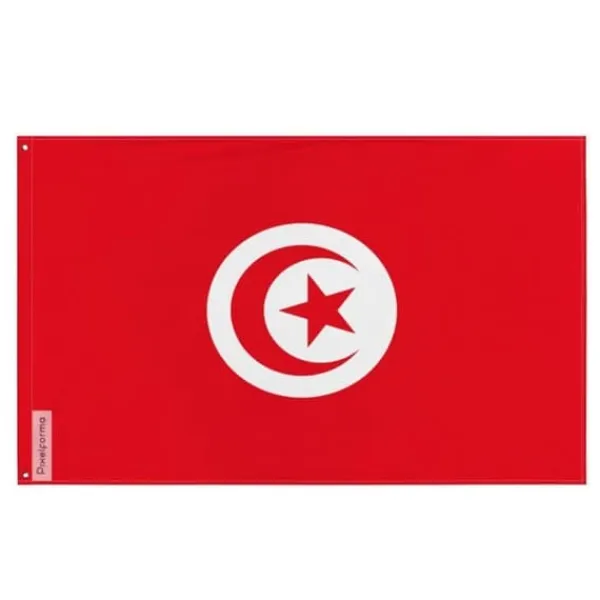 Best Flagga - Tunisien - 90 x 150 cm - Polyester - Framsidan/baksidan - Ögla i järn Flaggor & Vindstrutar