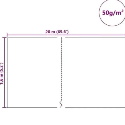 vidaXL Fleece för växtskydd mot frost - - Beige - Oförvävd tyg - 20x1,6 m - UV-beständig