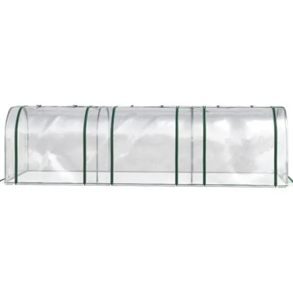 Folieväxthus 295x100x80 cm, stål, transparent, med dörr Växthus