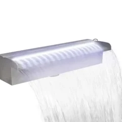 Fontäner - Rektangulärt Vattenfall Poolfontän med LEDs i rostfritt stål 45 cm