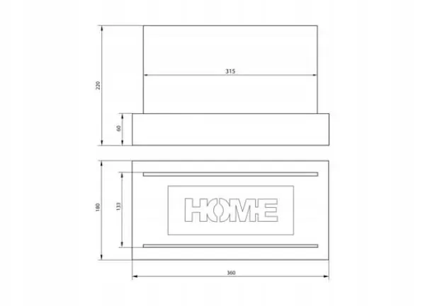 Fristående biokamin 36 x 18 x 22 cm Home Black strukturmatt