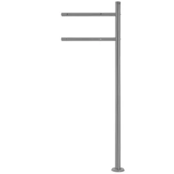 New Fristående brevlåda med tidningsfack 37 cm antracit inkl. stativ 120 cm högt Fristående brevlåda Silver Postlådor & Brevlådor