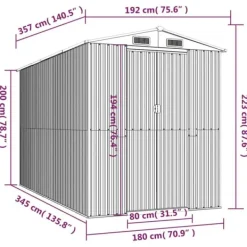 Clearance Förråd & Redskapsbodar - Living Trädgårdsskjul mörkbrun 192x357x223 cm galvaniserat stål Skjul, Garage & Carports