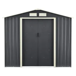 Hot Förråd Redskapsbod 213x127x185 cm galvaniserad stålskiva mörkgrå 4 m³ Skjul, Garage & Carports