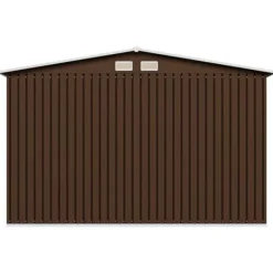 Förvaringsbod i metall - Robust och ventilerad redskapsbod | Färg: Brun | Storlek: 257x205x178 cm