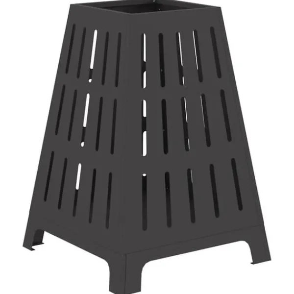 Fyrkantig eldstad i stål - Modern utomhusdesign | Färg: Svart | Storlek: 50x50x70 cm