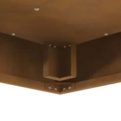 Clearance Fyrkantig eldstad i väderbeständigt stål - Utomhus vedeldad elldyna | Färg: Brun | Storlek: 60x60x30 cm Öppna Spisar