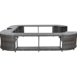 Outlet Fyrkantig poolkant i grå konstrotting - Lyxig badtunsaccessoar | Storlek: 268x268x55 cm Spa & Utomhusbad