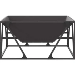 New Fyrkantig utomhus eldstad i stål - Modern design | Färg: Svart | Storlek: 80x80x40 cm Öppna Spisar